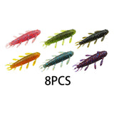Maxbell Maxbell 8Pcs Soft Fishing Lures Professional Lifelike Worm Grub Jig Artificial Lures Pink