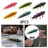 Maxbell Maxbell 8Pcs Soft Fishing Lures Professional Lifelike Worm Grub Jig Artificial Lures Pink