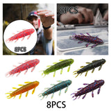 Maxbell Maxbell 8Pcs Soft Fishing Lures Professional Lifelike Worm Grub Jig Artificial Lures Pink