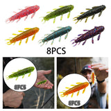 Maxbell Maxbell 8Pcs Soft Fishing Lures Professional Lifelike Worm Grub Jig Artificial Lures Pink