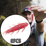 Maxbell Maxbell 8Pcs Soft Fishing Lures Professional Lifelike Worm Grub Jig Artificial Lures Pink