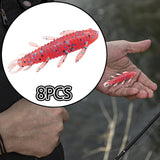 Maxbell Maxbell 8Pcs Soft Fishing Lures Professional Lifelike Worm Grub Jig Artificial Lures Pink