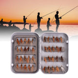 Maxbell Maxbell 40Pcs Fly Fishing Flies Outdoor Portable with Hook for Snapper Trout Walleye Black