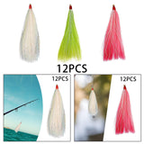 Maxbell Maxbell 12Pcs Fishing Bucktail Teasers for Seabass Lightweight Catfish Fishing Lures White