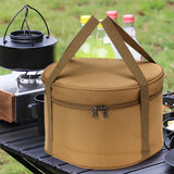 Maxbell Maxbell Camping Cookware Storage Bag Cooking Utensils Organizer for Beach Travelling Khaki 26.5cmx16cm