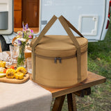 Maxbell Maxbell Camping Cookware Storage Bag Cooking Utensils Organizer for Beach Travelling Khaki 26.5cmx16cm