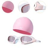 Maxbell Swim Goggles Portable Swimming Goggles for Water Sports Swimming Pool Diving Pink With Cap