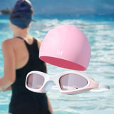 Maxbell Swim Goggles Portable Swimming Goggles for Water Sports Swimming Pool Diving Pink With Cap