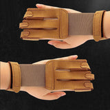 Maxbell Sports Glove Three Finger Protector Breathable Soft Adults Ambidextrous Wear Brown
