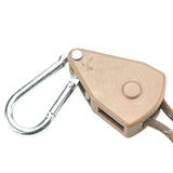 Maxbell Ratchet Pulley Rope Hanger Canopy Pulley Regulator Professional Cord Lanyard 4m Khaki