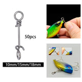 Maxbell 50x Fishing Snaps Fishing Accessories Tackle Lightweight Strong Quick Change 10mm