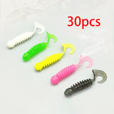 Maxbell Maxbell 30 Pieces Wave Fishing Lures Gifts Soft for Walleye Mandarin Fishing Outdoor