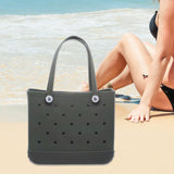 Maxbell Beach Bag Summer Supplies Waterproof Portable Storage Bag Sport Basket Grey