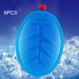 Maxbell 6Pcs Ice Brick Pack Ice Boards Ice Freezer Blocks for Picnics Camping Family Blue 11.5x3.5cm