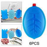 Maxbell 6Pcs Ice Brick Pack Ice Boards Ice Freezer Blocks for Picnics Camping Family Blue 11.5x3.5cm