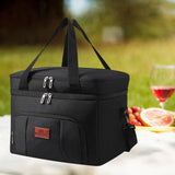 Maxbell Insulated Cooler Bag Thermal Leakproof Delivery Bag for Travel Outdoor Beach Black