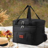 Maxbell Insulated Cooler Bag Thermal Leakproof Delivery Bag for Travel Outdoor Beach Black