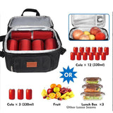 Maxbell Insulated Cooler Bag Thermal Leakproof Delivery Bag for Travel Outdoor Beach Black