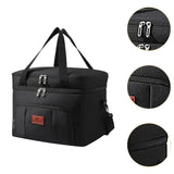 Maxbell Insulated Cooler Bag Thermal Leakproof Delivery Bag for Travel Outdoor Beach Black