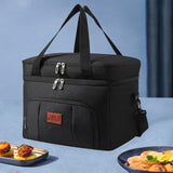 Maxbell Insulated Cooler Bag Thermal Leakproof Delivery Bag for Travel Outdoor Beach Black