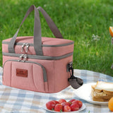 Maxbell Insulated Cooler Bag Thermal Leakproof Delivery Bag for Travel Outdoor Beach Pink