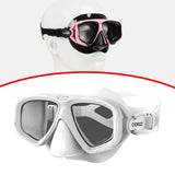 Maxbell Diving Mask Glass Lens Adults Scuba Diving Goggles for Scuba Diving White