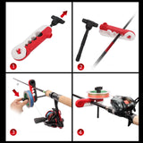 Maxbell Fishing Line Spooler Winder Lines Winder Spooler for Outdoor Fishing Camping Red white