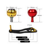 Maxbell Maxbell Spinning Reel Handle Fishing Spinning Reel Handle Sturdy Fishing Reel Handle Red