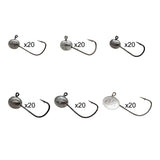 Maxbell 20x Elliptical Shape Fishing Hooks Fishing Equipment Metal Baits Attachments 1g