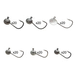 Maxbell 20x Elliptical Shape Fishing Hooks Fishing Equipment Metal Baits Attachments 1g
