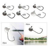 Maxbell 20x Elliptical Shape Fishing Hooks Fishing Equipment Metal Baits Attachments 1g