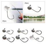 Maxbell 20x Elliptical Shape Fishing Hooks Fishing Equipment Metal Baits Attachments 1g