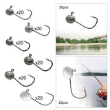 Maxbell 20x Elliptical Shape Fishing Hooks Fishing Equipment Metal Baits Attachments 1g