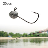 Maxbell 20x Elliptical Shape Fishing Hooks Fishing Equipment Metal Baits Attachments 1g