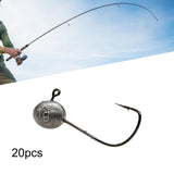 Maxbell 20x Elliptical Shape Fishing Hooks Fishing Equipment Metal Baits Attachments 1g