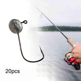 Maxbell 20x Elliptical Shape Fishing Hooks Fishing Equipment Metal Baits Attachments 1g