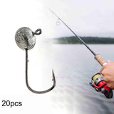 Maxbell 20x Elliptical Shape Fishing Hooks Fishing Equipment Metal Baits Attachments 1.5g