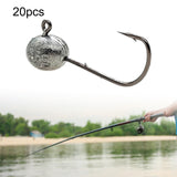 Maxbell 20x Elliptical Shape Fishing Hooks Fishing Equipment Metal Baits Attachments 1.5g