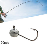Maxbell 20x Elliptical Shape Fishing Hooks Fishing Equipment Metal Baits Attachments 1.5g