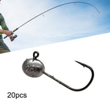 Maxbell 20x Elliptical Shape Fishing Hooks Fishing Equipment Metal Baits Attachments 2g