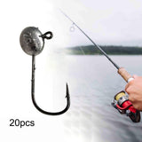 Maxbell 20x Elliptical Shape Fishing Hooks Fishing Equipment Metal Baits Attachments 2g