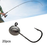 Maxbell 20x Elliptical Shape Fishing Hooks Fishing Equipment Metal Baits Attachments 2.5g