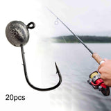 Maxbell 20x Elliptical Shape Fishing Hooks Fishing Equipment Metal Baits Attachments 2.5g