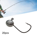 Maxbell 20x Elliptical Shape Fishing Hooks Fishing Equipment Metal Baits Attachments 3g