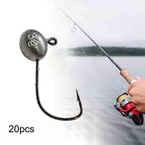 Maxbell 20x Elliptical Shape Fishing Hooks Fishing Equipment Metal Baits Attachments 3g