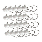 Maxbell 20x Elliptical Shape Fishing Hooks Fishing Equipment Metal Baits Attachments 3.5g