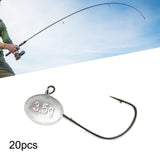 Maxbell 20x Elliptical Shape Fishing Hooks Fishing Equipment Metal Baits Attachments 3.5g