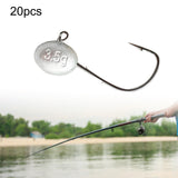 Maxbell 20x Elliptical Shape Fishing Hooks Fishing Equipment Metal Baits Attachments 3.5g