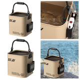 Maxbell Fishing Bucket Thick Foldable Fishing Lures Bucket for Outdoor Hiking Fishing 8L