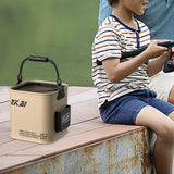 Maxbell Fishing Bucket Thick Foldable Fishing Lures Bucket for Outdoor Hiking Fishing 8L